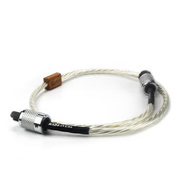 QINCROWN-Cable Chapado en plata 7N OCC, Conector de enchufe de alimentación europeo de alta gama