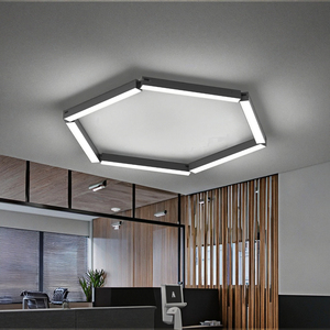 Led chiếu sáng nội thất nhôm Trần Đèn Mặt dây chuyền với đèn nhựa Vật liệu cơ thể - Product Image 1