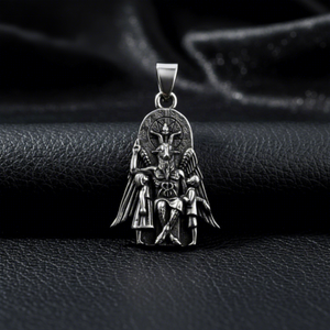 Colgante Impermeable Yunnique de Acero Inoxidable con Patrón de Baphomet Tallado Vintage, Símbolo Satánico, Amuleto Retro, Regalo de Joyería Unisex - Product Image 1