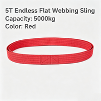 Sangle en toile sans fin/1 plis, longueur efficace 5t, haute résistance 5000kg, sangle à boucle 1m-12m pour équipement de levage de grue