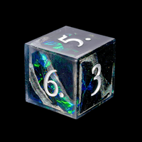 Ensemble de 7 dés DND en résine facettée bleu argenté Star Vein Relic, faits à la main, à bords vifs, polyédriques, pour jeux de rôle Dungeons & Dragons et jeux de société
