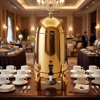 Distributeur de boissons chauffant en acier inoxydable plaqué or 19L pour hôtel, banquet, buffet, café, thé