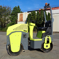 Compacteur Routier Mini Double Tambour Hydraulique de 1,2 Tonne, Moteur Honda Changchai Essence Diesel, Rouleau Compacteur d'Asphalte