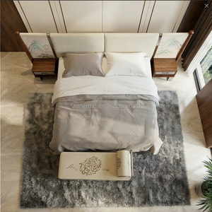 <span class=keywords><strong>Letto</strong></span> <span class=keywords><strong>matrimoniale</strong></span> moderno in stile cinese, extra large, con schienale ampio, rivestito in velluto, confortevole, con copertura morbida, <span class=keywords><strong>per</strong></span> villa - Product Image 3