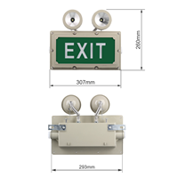 Lampu Darurat LED 3W Tahan Air IP54 Ni-Cd Anti Ledakan 90-280VAC Isi Ulang dengan Inverter Garansi 2 Tahun Tanda Keluar Putih