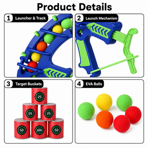Juego de Tiro con Arco de Zanahorias y Objetivo de Bola de EVA, 6 Cubos, <span class=keywords><strong>Juguete</strong></span> de Tiro para Niños, Deporte al Aire Libre e Interior, Regalo para Niños - Product Image 4