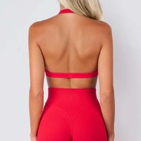 Soutien-gorge de sport personnalisé avec logo, pour femmes, respirant, en spandex, anti-transpiration, de haute qualité, extensible dans 4 directions, doux pour la peau, à bretelles croisées