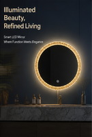 Miroir LED intelligent direct usine, taille personnalisée, anti-buée, éclairé, pour salle de bain, avec interrupteur tactile, haut-parleur Bluetooth, variation d'intensité progressive
