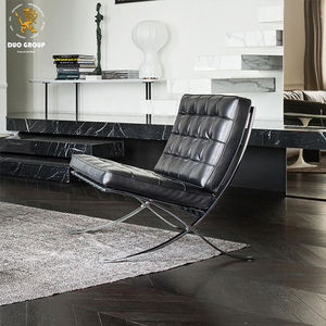 Muebles <span class=keywords><strong>de</strong></span> Salón, Sillón Individual con Otomana, Cuero <span class=keywords><strong>Barcelona</strong></span>, Respaldo Ergonómico, Base <span class=keywords><strong>de</strong></span> Metal Pulido - Product Image 4