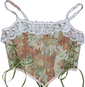 Haut corset noir style Renaissance, dentelle florale, vintage, cincher overbust, bustier à baleines respirant - Product Image 5