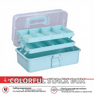 बहुक्रियाशील रंगीन प्लास्टिक भंडारण टोटे टिकाऊ ढक्कन को हैंडल करने योग्य लच बॉक्स आधुनिक आयोजन कंटेनर बनाया गया पीपी - Product Image 2