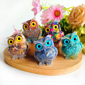 Wholesale Natural Healing <strong>Crystal</strong> Gemstone Carved Stone <strong>Animal</strong> Carving rose quartz chips Owl <strong>Crystal</strong> Carve for home decoration - Product Image 4
