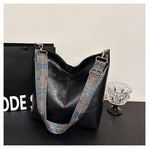 Retro stijl geometrisch print riemtas van PU leer, grote capaciteit, dames schoudertas, promotionele cadeautasjes - Product Image 5