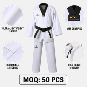 Woosung Unisex <span class=keywords><strong>WTF</strong></span> Dobok Kinder und Erwachsene Taekwondo Anzug Traditionelle Taekwondo Uniform - Product Image 5