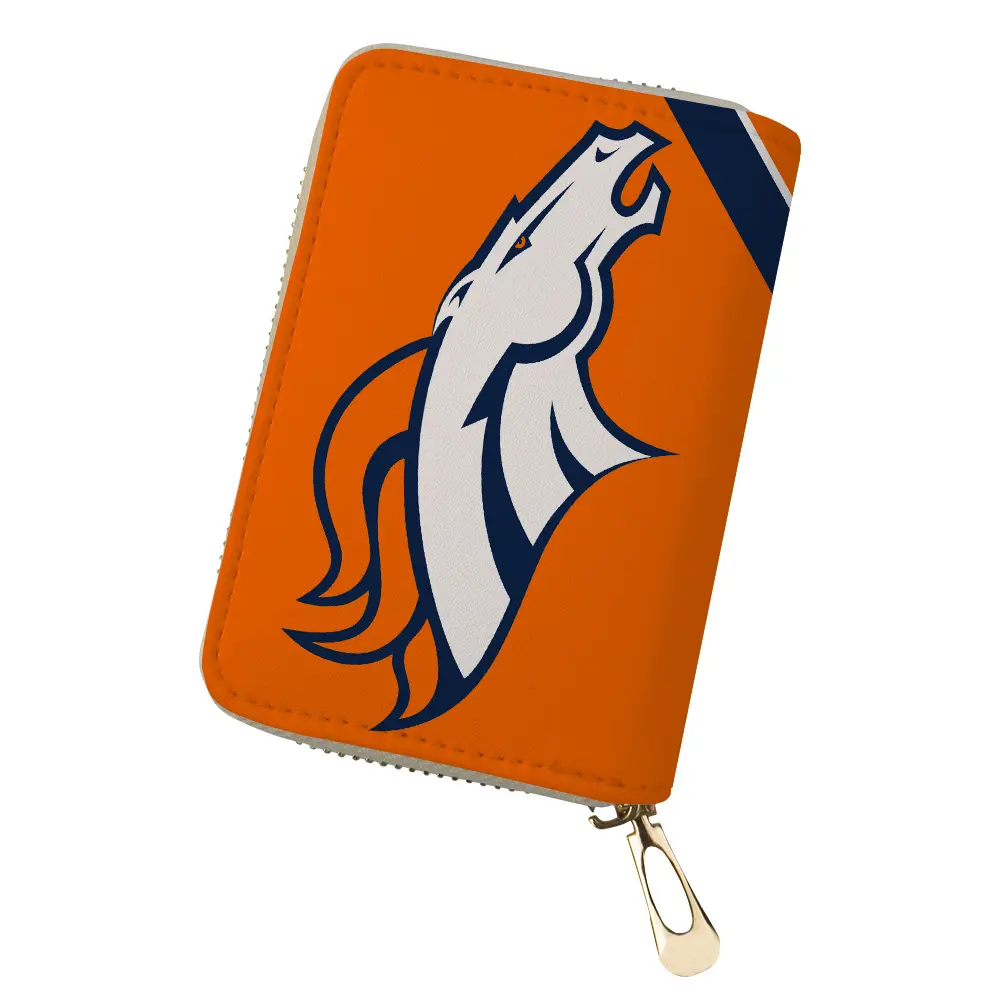 ที่กําหนดเอง DENVER Broncos กระเป๋าของขวัญผู้หญิงผู้ถือบัตรผู้ชายกระเป๋ามัลติฟังก์ชั่ซิปกระเป๋าสตางค์ขนาดเล็ก