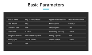 Robot concierge d'entreprise Csjbot AI, réceptionniste intelligent, reconnaissance faciale, interaction vocale pour les services publics, modèle Amy Plus - Product Image 4