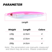 Tolure 120g 150g 200g leurre métallique lumineux à gabarit lent appât pour matériel de pêche en eau salée Marlin