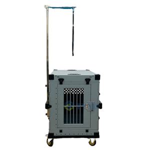 Gabbia Pieghevole per Cani in Alluminio / Box Pieghevole per Cani in Alluminio Trasportino Richiudibile con Ruote e Braccio per Toelettatura - Product Image 2