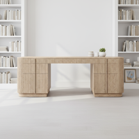 Bureau de direction de luxe en bois massif traditionnel, table d'étude durable, mobilier exécutif pour villa et immeuble de bureaux