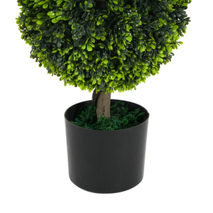 Entrepôt USA - Vente Flash Été 2026 - Arbre Artificiel 83CM Style Troène Double Boule (avec Pot en Plastique Noir) - Ensemble de 2 Pièces - Product Image 6
