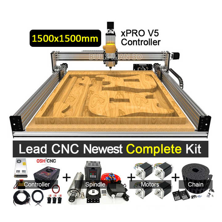 1500x1500mm Lead CNC Router Complete Kit - 4 Axis Precision