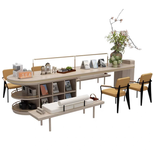 Bureaux de style <span class=keywords><strong>baroque</strong></span> pour salles d'étude, tables de lecture avec rangements pour bibliothèques, tables longues multifonctions en bois, table d'étude, <span class=keywords><strong>bibliothèque</strong></span> - Product Image 5
