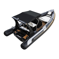 RIB680 Hypalon 1.2mm PVC Gonflable Semi-Rigide Bateau avec Fibre de Verre Coque Aluminium Plancher Stable Dérive Pêche Sport Style