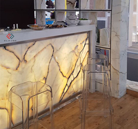 Comptoir de bar à jus moderne pour hôtel et supermarché, mobilier commercial avec éclairage LED, surface solide, garantie 10 ans
