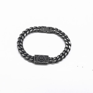yunnique Stylish Black <b>Titanium</b> Steel Bracelet Geometric <b>Chain</b> Unisex Fashion Jewelry - Product Image 1
