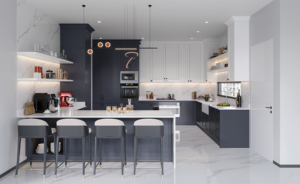 Meubles <span class=keywords><strong>de</strong></span> <span class=keywords><strong>cuisine</strong></span> modulaires <span class=keywords><strong>de</strong></span> taille américaine, construction en contreplaqué, style moderne minimaliste, glissières <span class=keywords><strong>de</strong></span> <span class=keywords><strong>tiroirs</strong></span>, charnières, armoires basses <span class=keywords><strong>de</strong></span> haute qualité - Product Image 4