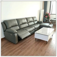 Sofá Reclinable Eléctrico de Cuero Genuino Moderno en Forma de L, Súper Suave, de 4 Plazas, para Sala de Estar, en Oferta