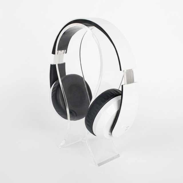 Headphone Stand Headset Holder for Desk, Solid Clear Acrylic with Stable Base Earphone Hanger for Gaming Room Office Accessories