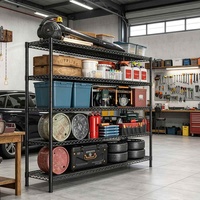 Étagère métallique robuste à 5 niveaux, support de rangement polyvalent pour outils de garage, provisions et inventaire commercial