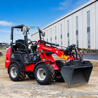 Caricatore Agricolo Europeo W1190 1980KG, Mini Caricatore a Ruote con Motore KUBOTA