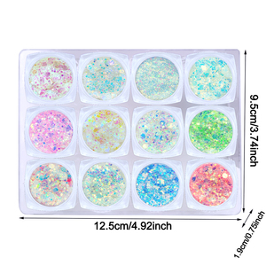 12 couleurs brillent dans le noir paillettes Gel <span class=keywords><strong>visage</strong></span> corps paillettes Gel cheveux paillettes pour UV lumière noire Halloween <span class=keywords><strong>maquillage</strong></span> Raves Festivals - Product Image 6