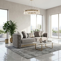 Ensemble de canapés de salon en tissu haut de gamme, canapé contemporain rembourré, mobilier de designer