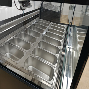 <span class=keywords><strong>Vetrina</strong></span> Refrigerata per Gelato Nera con Ventilazione Forzata 1,5m / Espositore per Gelato - Product Image 6