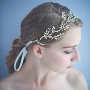 Hair Accessories Women Bridal Luxury Crystal Bridal Hair Vine Headband Handmade Rhinestone Wedding Headdress Jewelry Accessories Women Princess Headpiece