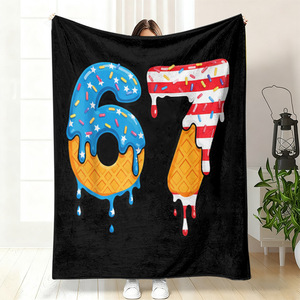 Manta de Franela con Diseño de Números, Manta para Siesta, Reversible, Cálida y Acogedora para Cama, Sofá, Sillón, Impresión Personalizada, Venta al Por Mayor - Product Image 2