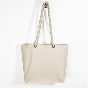 Hot Sales Wedding Party Shopping Beach Trip <b>Bag</b> Zipper Button Rope Handle Reusable <b>Large</b> Organic <b>Canvas</b> Cotton Tote <b>Bag</b> - Product Image 2