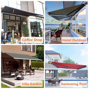 Auvent rétractable motorisé <span class=keywords><strong>Somfy</strong></span> pour terrasse extérieure, avec télécommande, capteurs de vent et de pluie, et éclairage LED - Product Image 6
