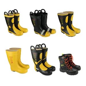 Cheap Price And High Quality Waterproof Rubber Boots Fireman Boot Fire Fighting Safety Boots