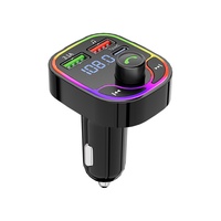 Pemutar MP3 Mobil BT Hands-Free Lampu Ambient Pengisian Daya Cepat PD Ponsel 5V/1A 2 X USB Ramah Lingkungan