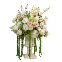 Arreglos Florales para Fondo de Boda, Decoración de Escenario con Plantas Rosas y Verdes, Bola de Flores, Precio de Fábrica al por Mayor