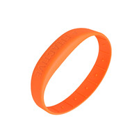 Bracelet en silicone flexible avec puce RFID passive, étanche, réutilisable, 13,56 MHz, 1K, bracelet RFID pour contrôle d'accès