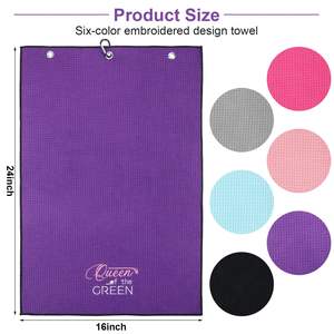 Toalla de Golf Personalizada para Mujer, Toalla Bordada para Mamá, Regalo, Toalla de Microfibra Tipo Waffle para Bolsa de Golf con Clip y Accesorios - Product Image 3