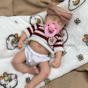 Muñeca <span class=keywords><strong>Reborn</strong></span> de Silicona Suave de <span class=keywords><strong>Cuerpo</strong></span> Completo de 12 Pulgadas, Bebé Niña LouLou Pintada a Mano, 1.5 kg, Boca Abierta, Muñeca Recién Nacida con Pestañas Injertadas, Juguete de Regalo - Product Image 2