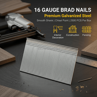 Clous droits en acier galvanisé de haute qualité, finition T Brad, 16 Ga, 2 pouces, pour le travail du bois, fabriqués en Chine