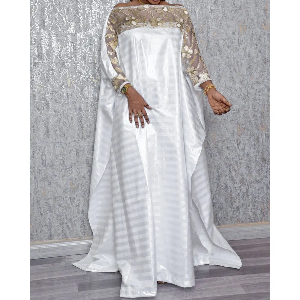 H & D New Fashion Kaftan Plus Size Dress For Women Africa Robe With Sequins Designs Dashiki Boubou