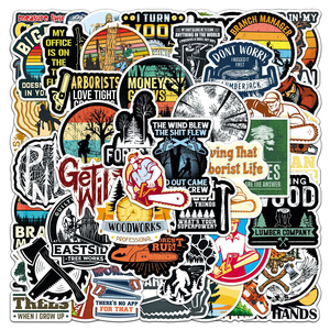 50 Uds. Pegatinas de grafiti creativas para exteriores de leñador de dibujos animados para caja, decoración de casco, pegatina de trabajador forestal - Product Image 1
